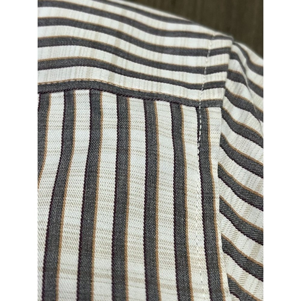 Robert Graham Shirt Men's Large Striped Button Up Classic Fit Flip Cuff 3D - Picture 9 of 11